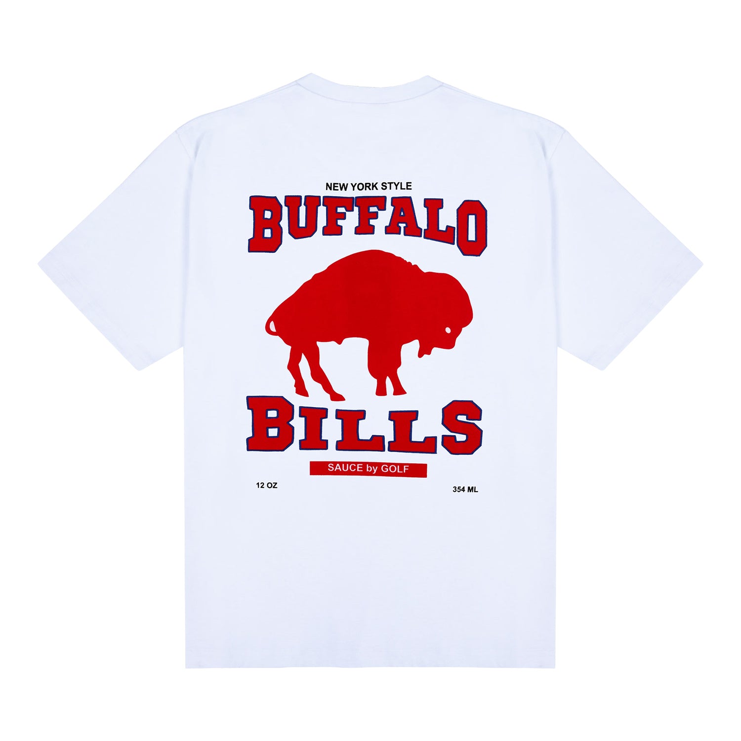 Buffalo Bills GOLF WANG x Bills Sauce Unisex Classic T-Shirt In White - Back View
