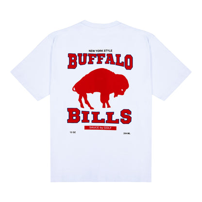 Buffalo Bills GOLF WANG x Bills Sauce Unisex Classic T-Shirt In White - Back View