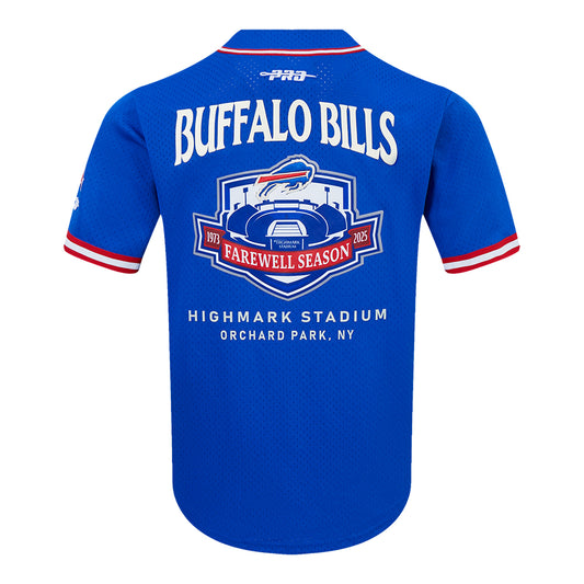 Buffalo Bills Pro Standard Farewell Season Baseball Jersey In Blue - Back View