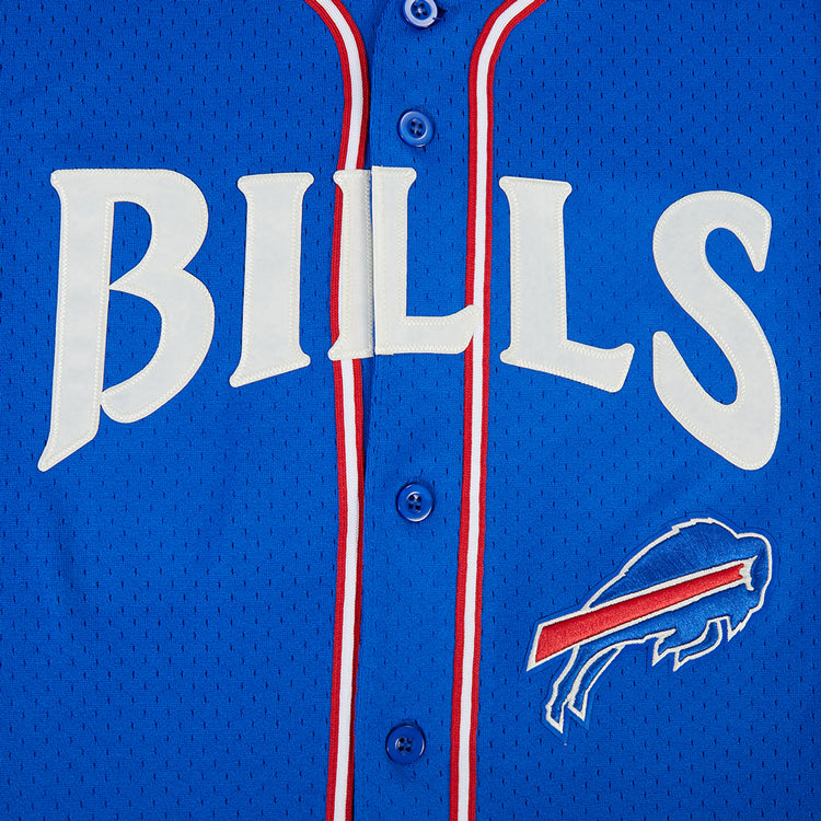 Buffalo Bills Pro Standard Farewell Season Baseball Jersey In Blue - Zoom View On Front Graphic