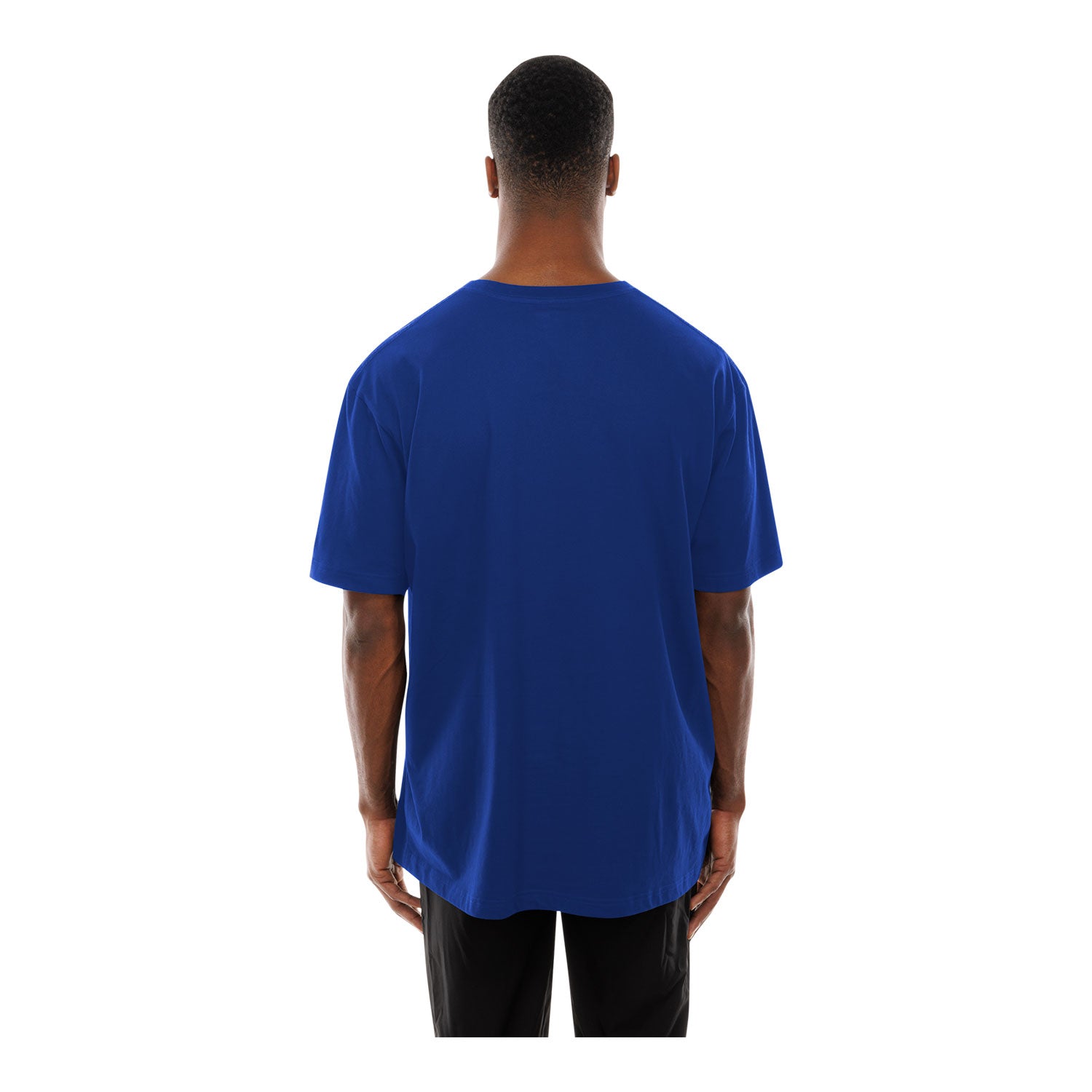 Buffalo Bills New Era Billustration Josh Allen T-Shirt In Blue, White & Red - Back View On Model