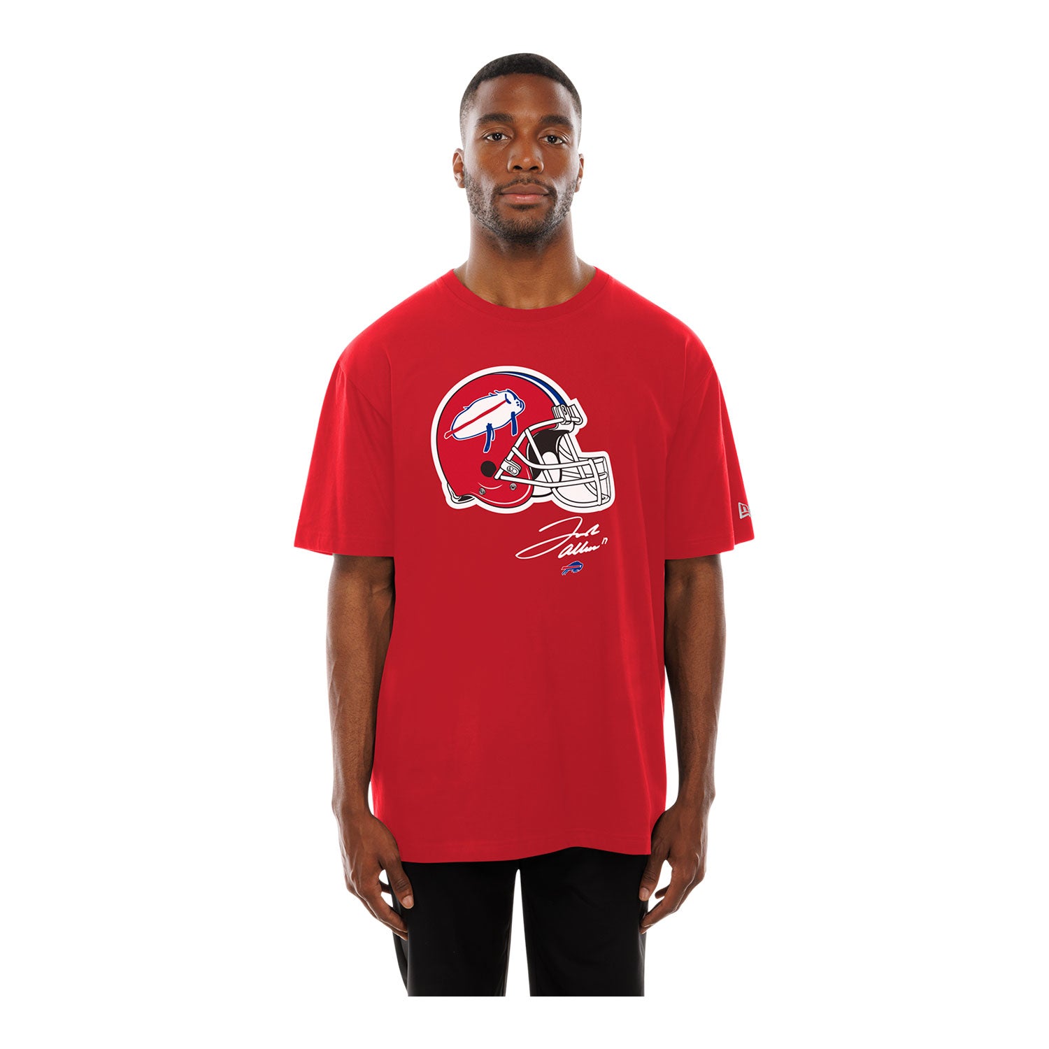 Buffalo Bills New Era Billustration Helmet T-Shirt In Red - Front View