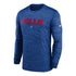Nike Buffalo Bills Drifit Wordmark Velocity Long Sleeve T-Shirt In Blue - Front View