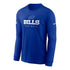Nike Buffalo Bills Drifit Team Issue Long Sleeve T-Shirt In Blue - Front View