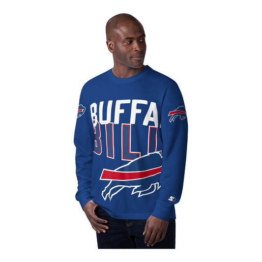 Starter Buffalo Bills Clutch Hit Long Sleeve T-Shirt In Blue - Front View