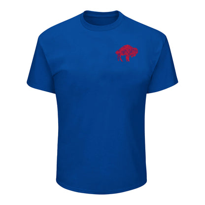 Big & Tall Bills Helmet T-Shirt In Blue - Front View