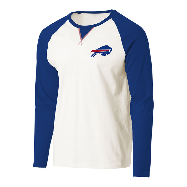 Darius Rucker Buffalo Bills Raglan Long Sleeve T-Shirt In Blue & White - Front View
