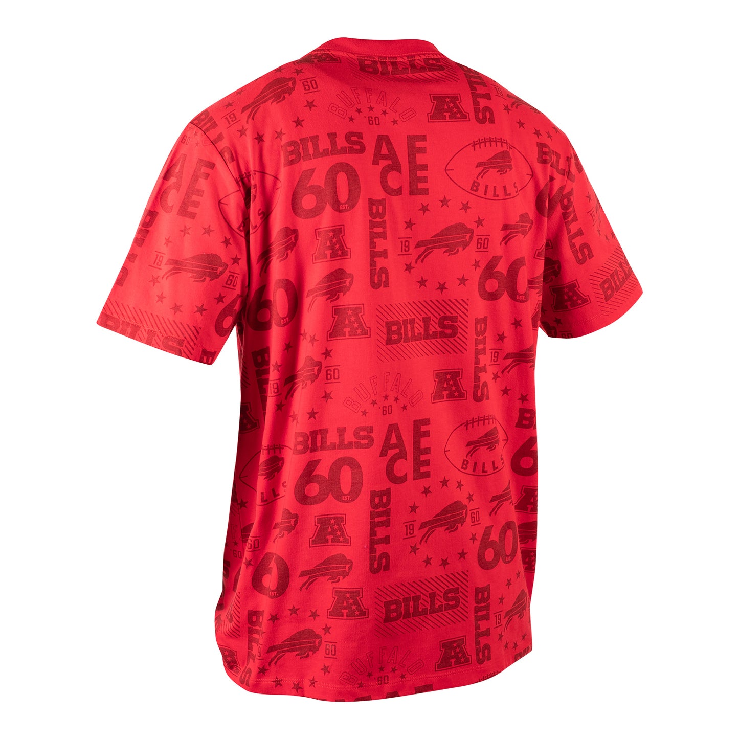 Icer Brands Buffalo Bills All Over T-Shirt In Red - Back View