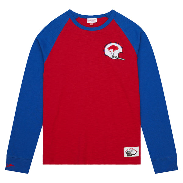 Mitchell & Ness Buffalo Bills Legendary Slub Long Sleeve T-Shirt In Red - Front View