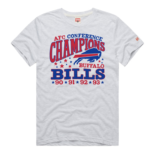 Homage Buffalo Bills AFC Champion 1990-1993 T-Shirt In White - Front View