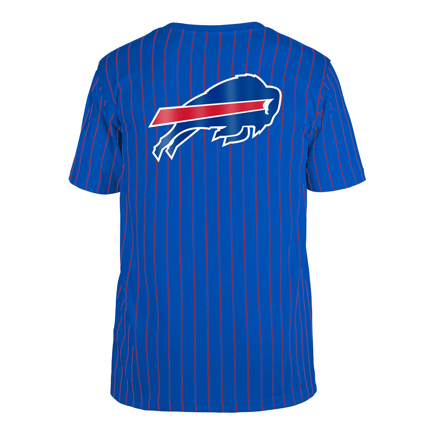 Men's New Era Buffalo Bills Throwback Pinstripe T-shirt In Blue - Back View