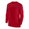 Bills Nike Sideline Coach Top UV Long Sleeve Tee In Red - Front View