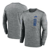 Bills Nike Sideline Velocity Long Sleeve Tee In Grey - Front & Back View