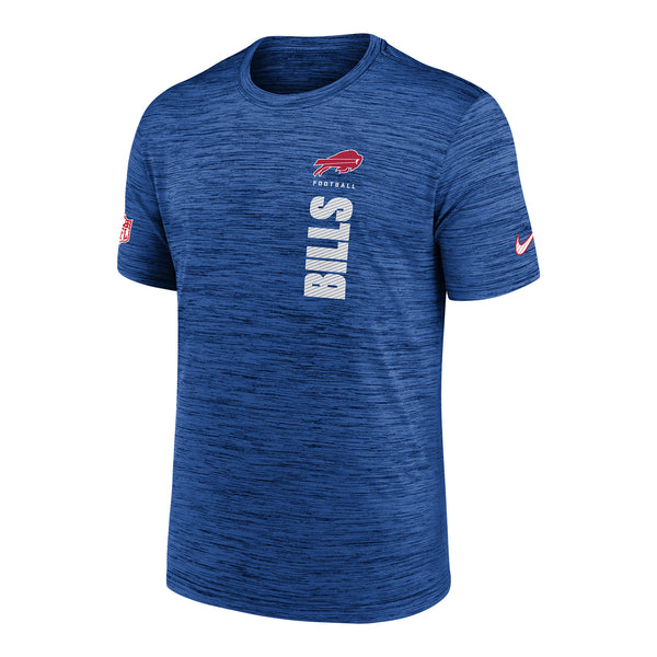 Bills Nike Sideline Velocity Short Sleeve Tee In Blue - Front  View