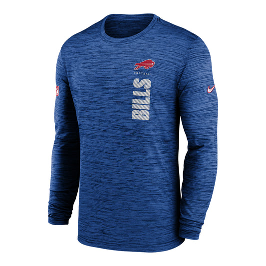 Bills Nike Sideline Velocity Long Sleeve Tee In Blue - Front View