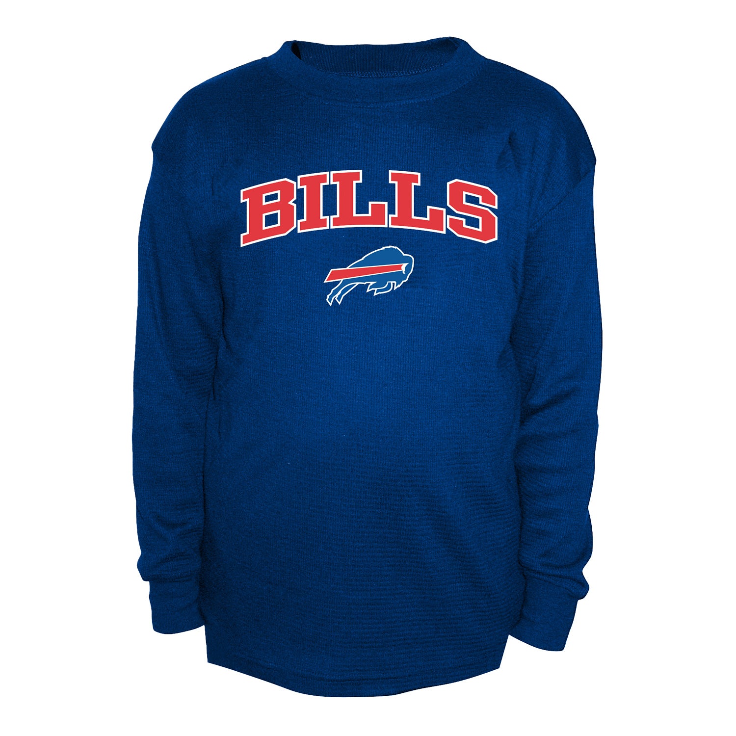 Buffalo Bills Big and Tall Primary Logo Long Sleeve T-Shirt In Blue - Front VIew