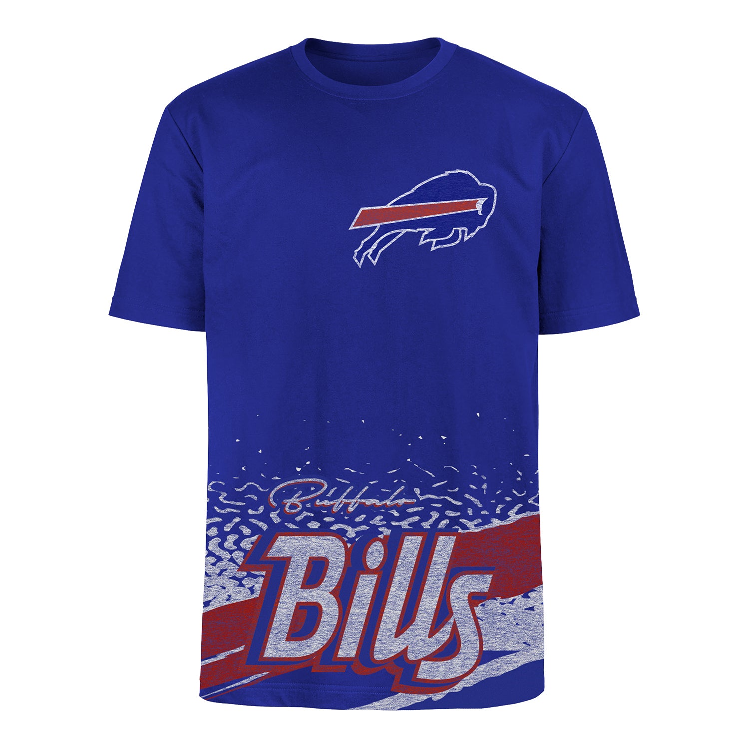 New Era Buffalo Bills Low Stripe T-Shirt In Blue - Front View