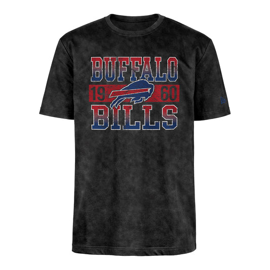 New Era Buffalo Bills Color Fading Wordmark T-Shirt In Black - Front View