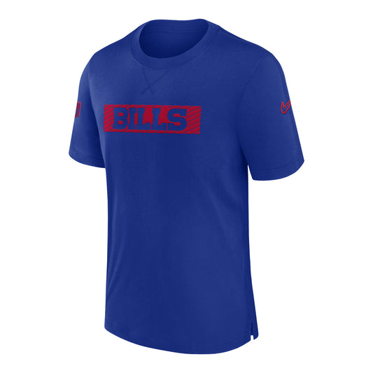 Bills Nike Sideline Short Sleeve Team T-shirt In Blue - Front View