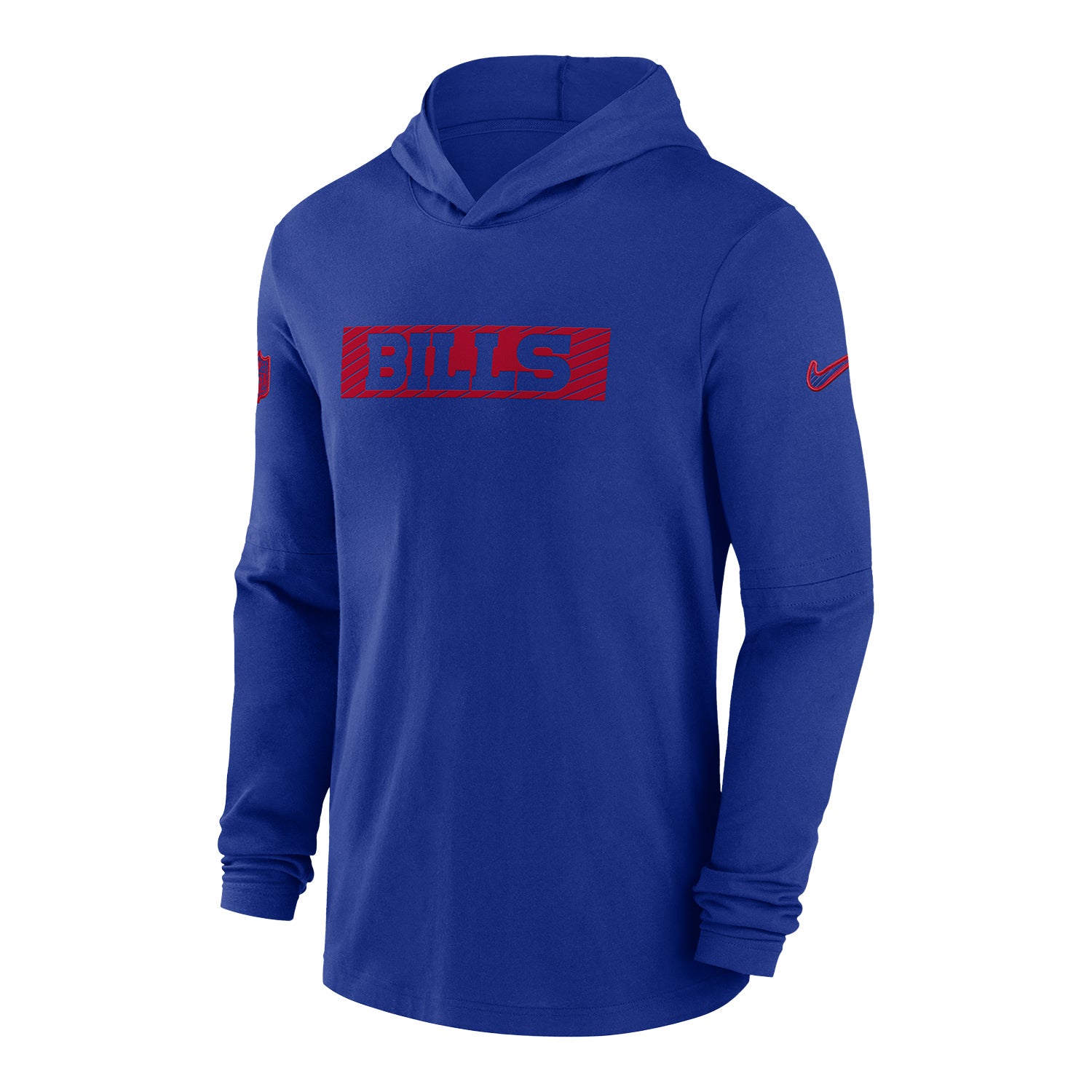 Buffalo Bills Nike Men's Long Sleeve Hood T-Shirt In Blue - Front View