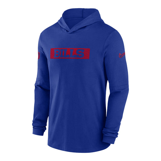 Buffalo Bills Nike Men's Long Sleeve Hood T-Shirt In Blue - Front View