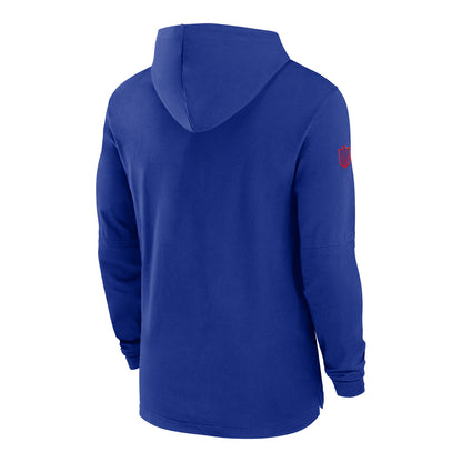 Buffalo Bills Nike Men's Long Sleeve Hood T-Shirt In Blue - Back View