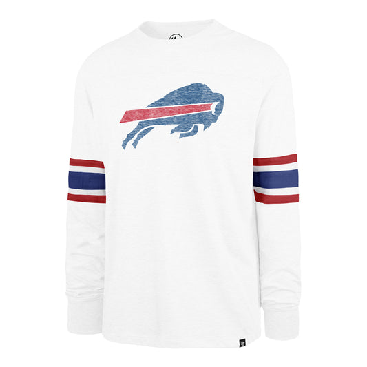 '47 Brand Bills Double Header Long Sleeve T-Shirt In White - Front View