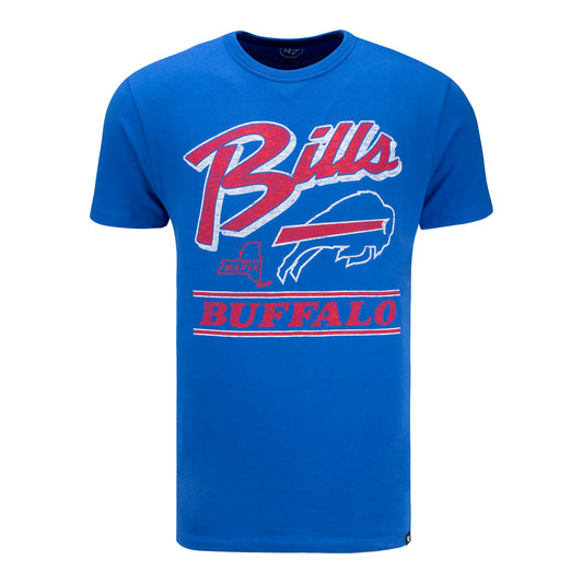 '47 Brand Bills Historic Script Franklin T-Shirt In Blue - Front View