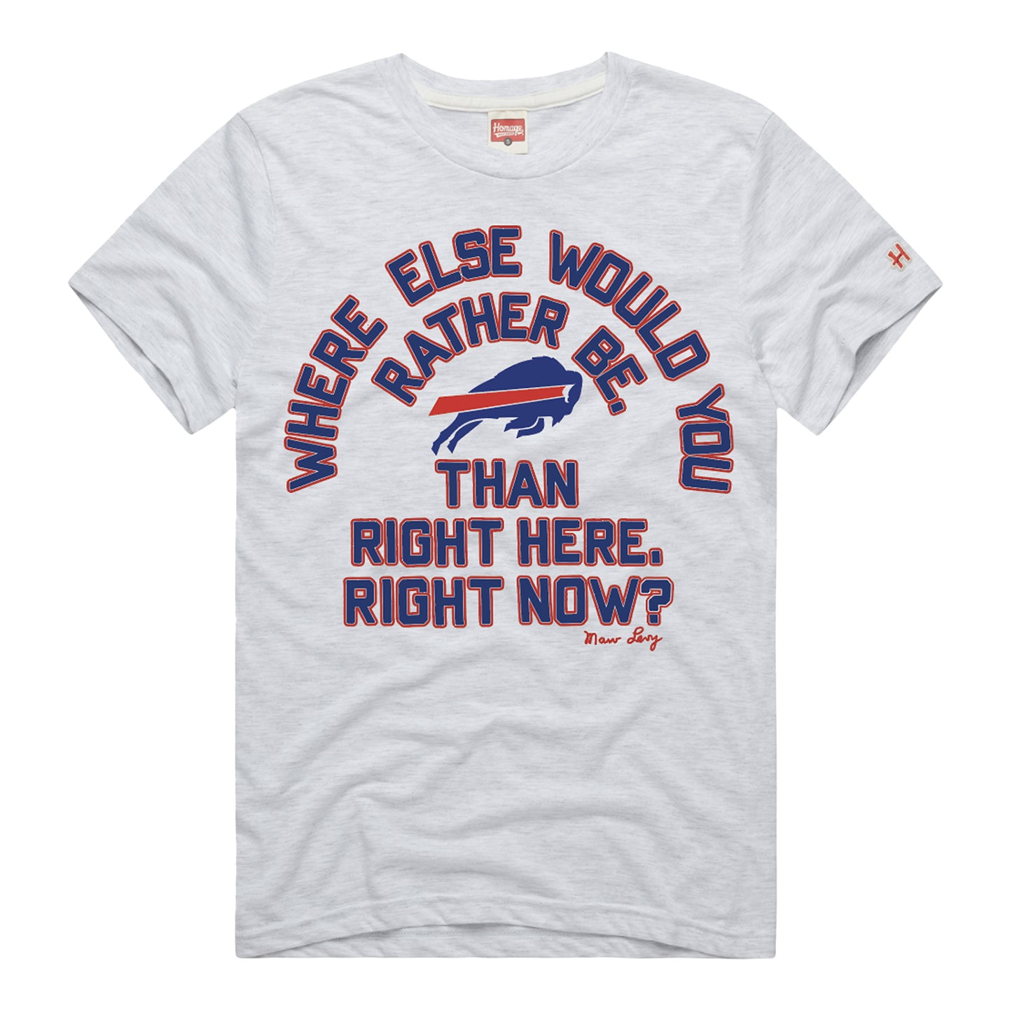 Buffalo Bills Homage Marv Levy Quote T-Shirt In White - Front View