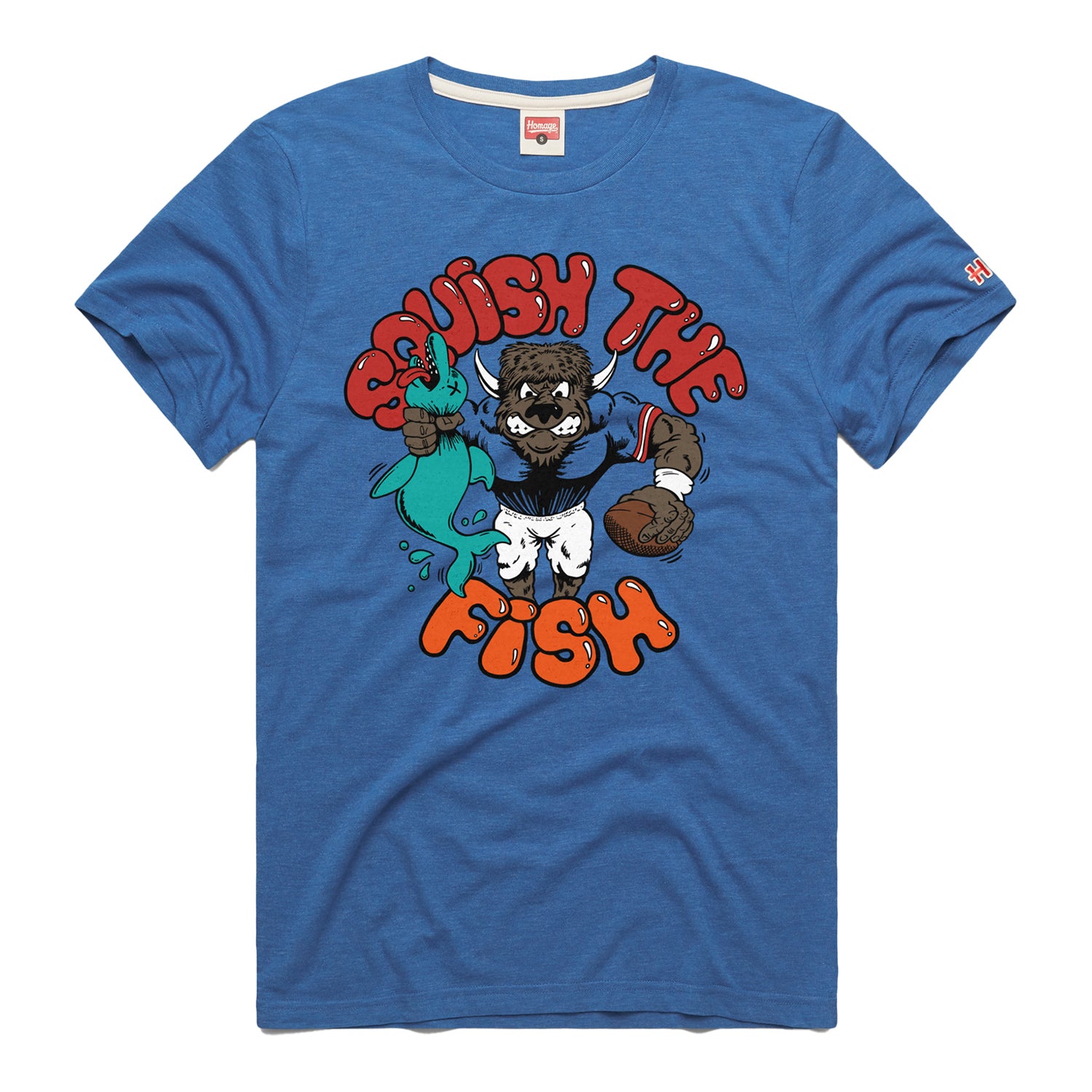 Buffalo Bills Homage Squish the Fish T-Shirt In Blue - Front View