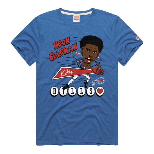 Homage Bills Keon Coleman T-Shirt In Blue - Front View