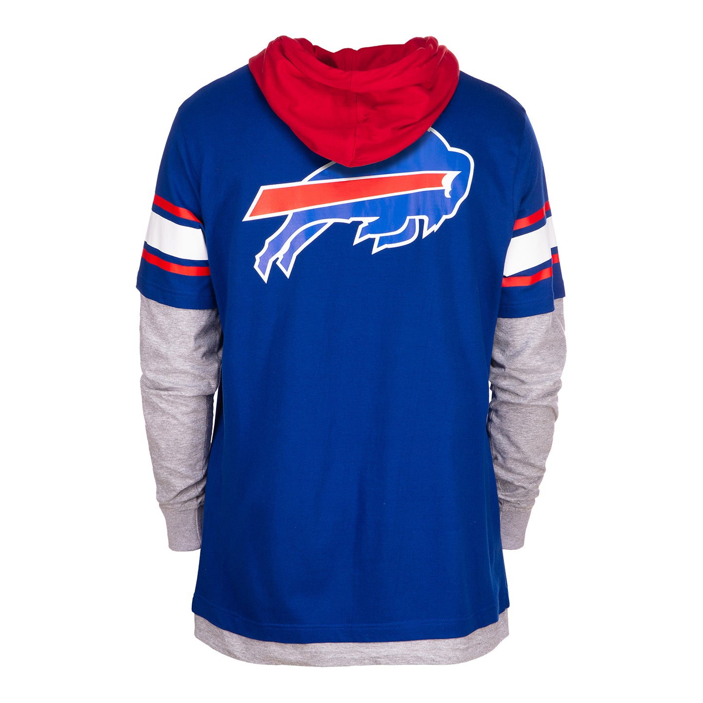 Buffalo Bills New Era Men's 3 in 1 Hooded T-Shirt In Blue - Back View