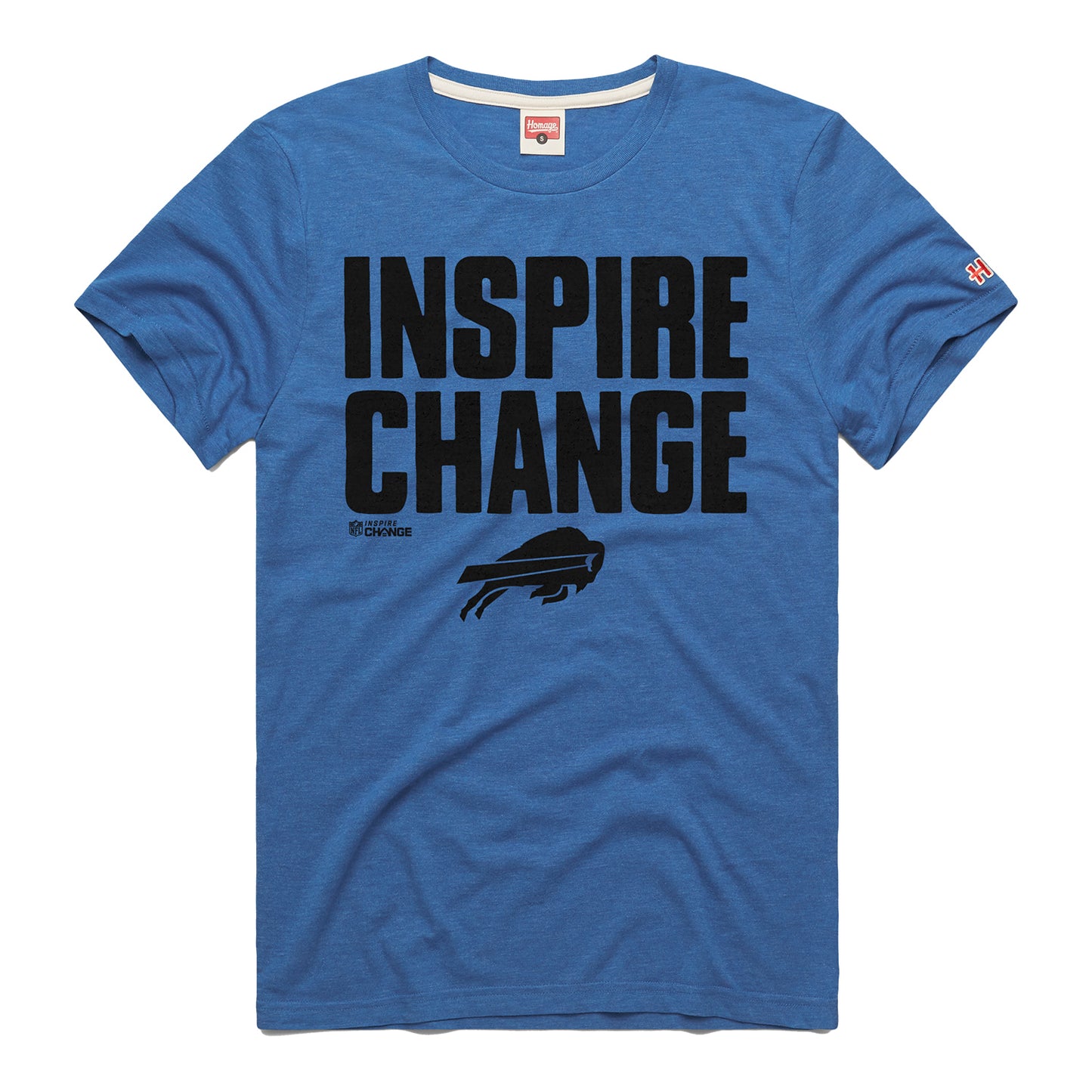 Homage Buffalo Bills 2024 Inspire Change T-Shirt In Blue & Black - Front View