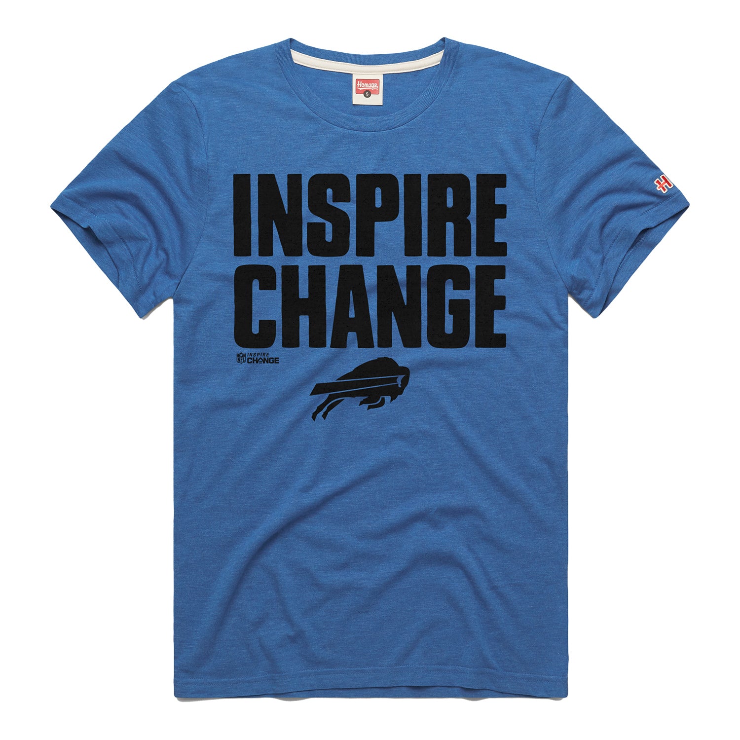 Homage Buffalo Bills 2024 Inspire Change T-Shirt In Blue & Black - Front View