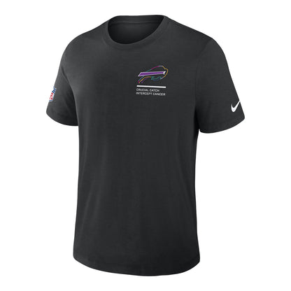 Buffalo Bills Nike 2025 Crucial Catch Tri-Blend T-Shirt In Black - Front View