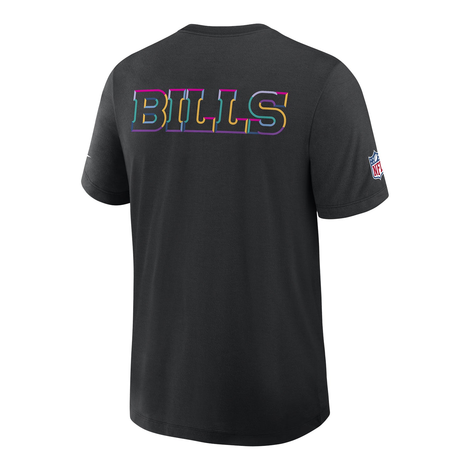 Buffalo Bills Nike 2025 Crucial Catch Tri-Blend T-Shirt In Black - Back View