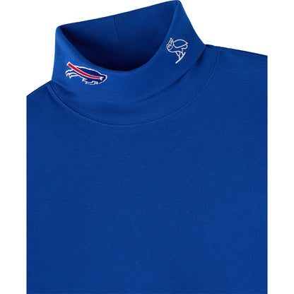 Buffalo Bills OVO x NFL Heavyweight Turtleneck In Blue - Zoom View On Front Collar Logos