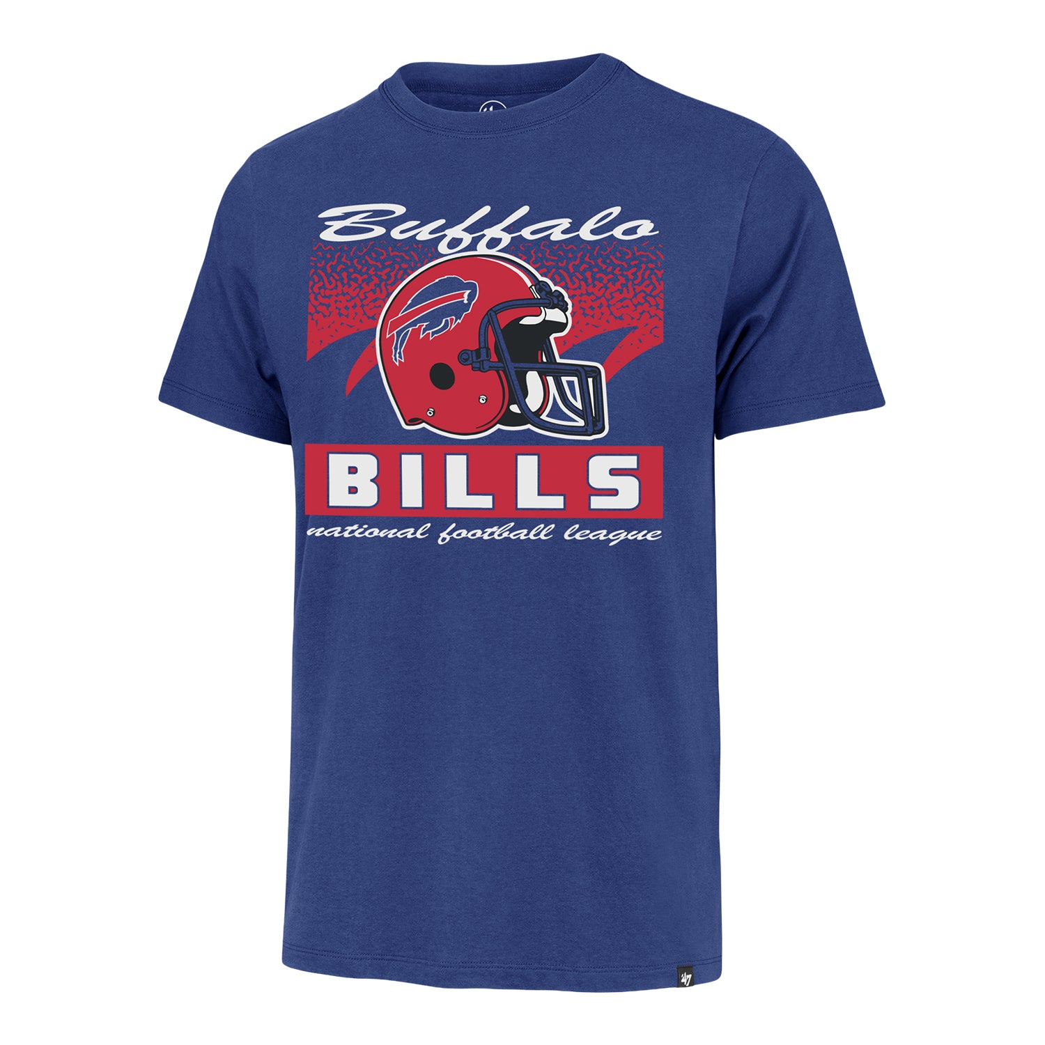 Buffalo Bills '47 Brand Waver Franklin Red Helmet T-Shirt In Blue - Front View