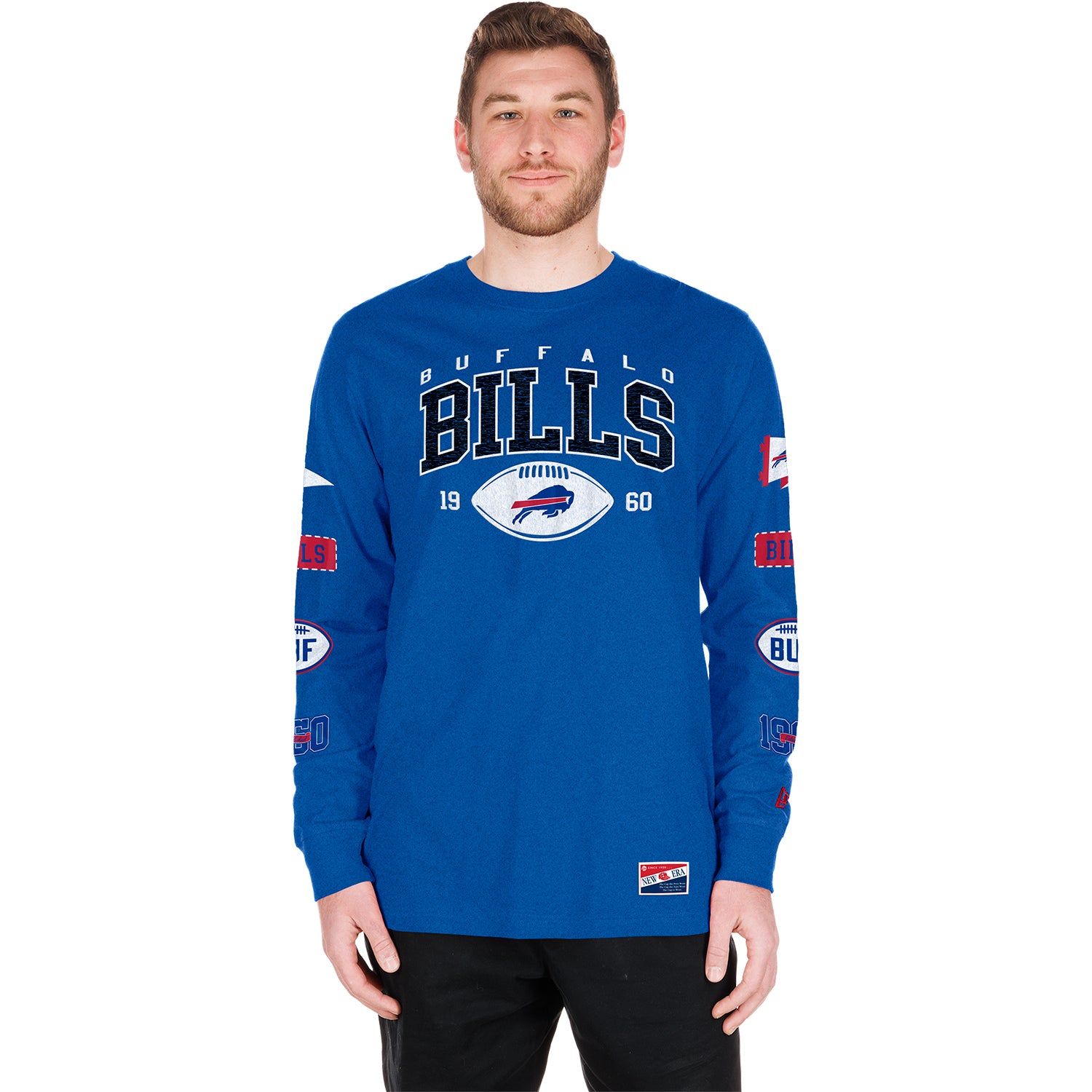 Buffalo Bills New Era Long Sleeve T-Shirt In Blue - Front View