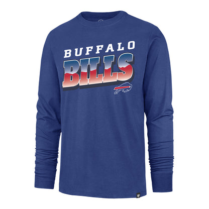 Buffalo Bills Long Sleeve Franklin Gradient T-Shirt In Blue - Front View