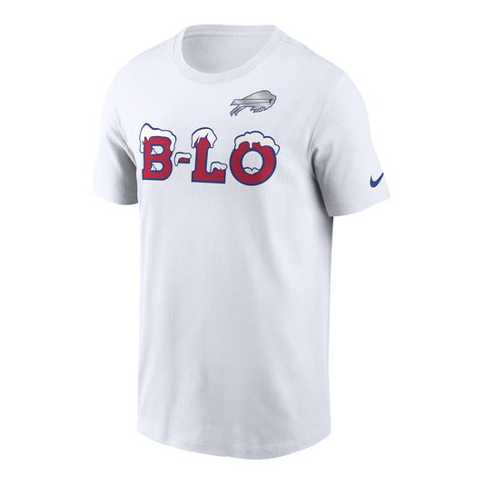 Buffalo Bills Nike Run Up The Wins Rivalry Series T-Shirt In White & Red - Front View