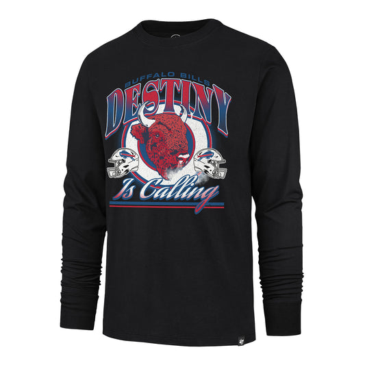 Buffalo Bills '47 Brand "Destiny Is Calling" Headline T-Shirt In Black - Front View