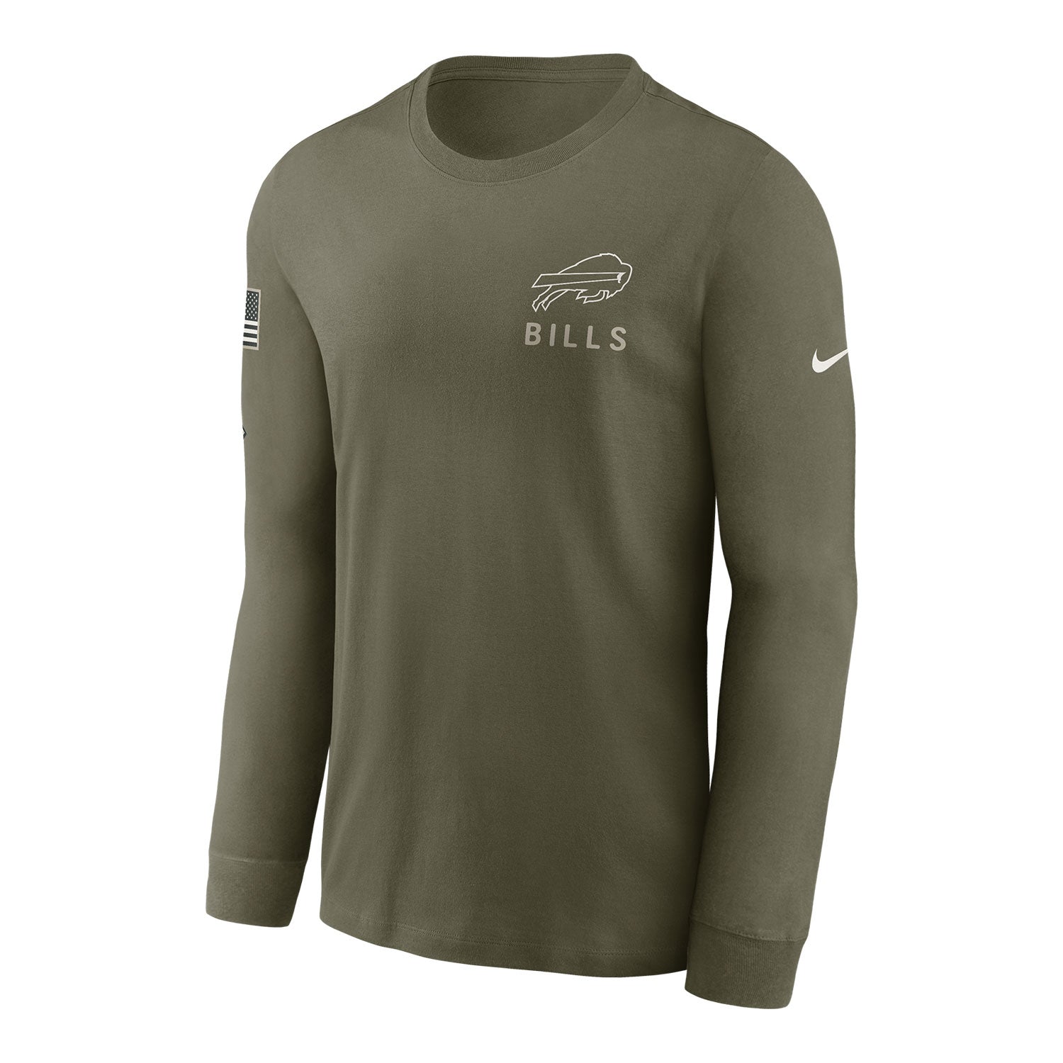 Buffalo Bills Nike 2025 Salute to Service Long Sleeve T-Shirt In Green - Front View