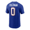 Nike Bills Keon Coleman Name & Number T-Shirt In Blue - Back View