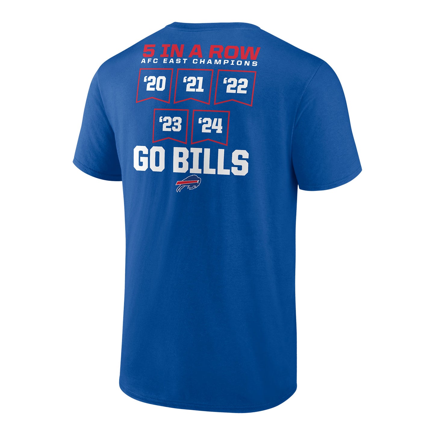 Fanatics Buffalo Bills 5 Straight AFC East Division Champions T-Shirt In Blue - Back View