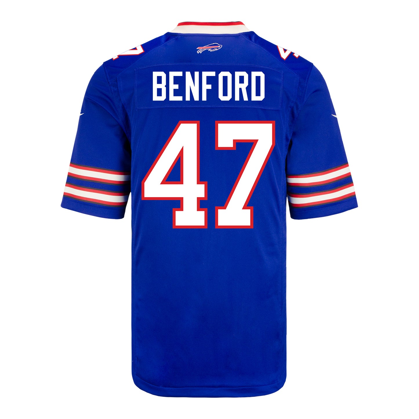 Youth Nike Game Home Christian Benford Jersey In Blue - Back View