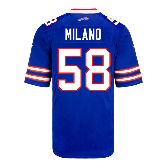 Nike Game Home Matt Milano Jersey In Blue - Back View