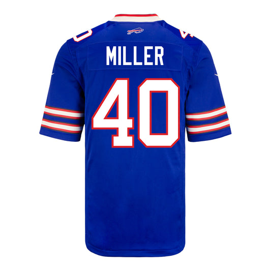 Youth Nike Game Home Von Miller Jersey In Blue - Back View