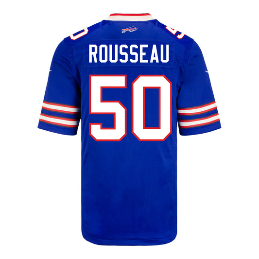 Nike Game Home Greg Rousseau Jersey In Blue - Back View