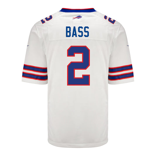 Nike Game Away Tyler Bass Jersey In White - Back View